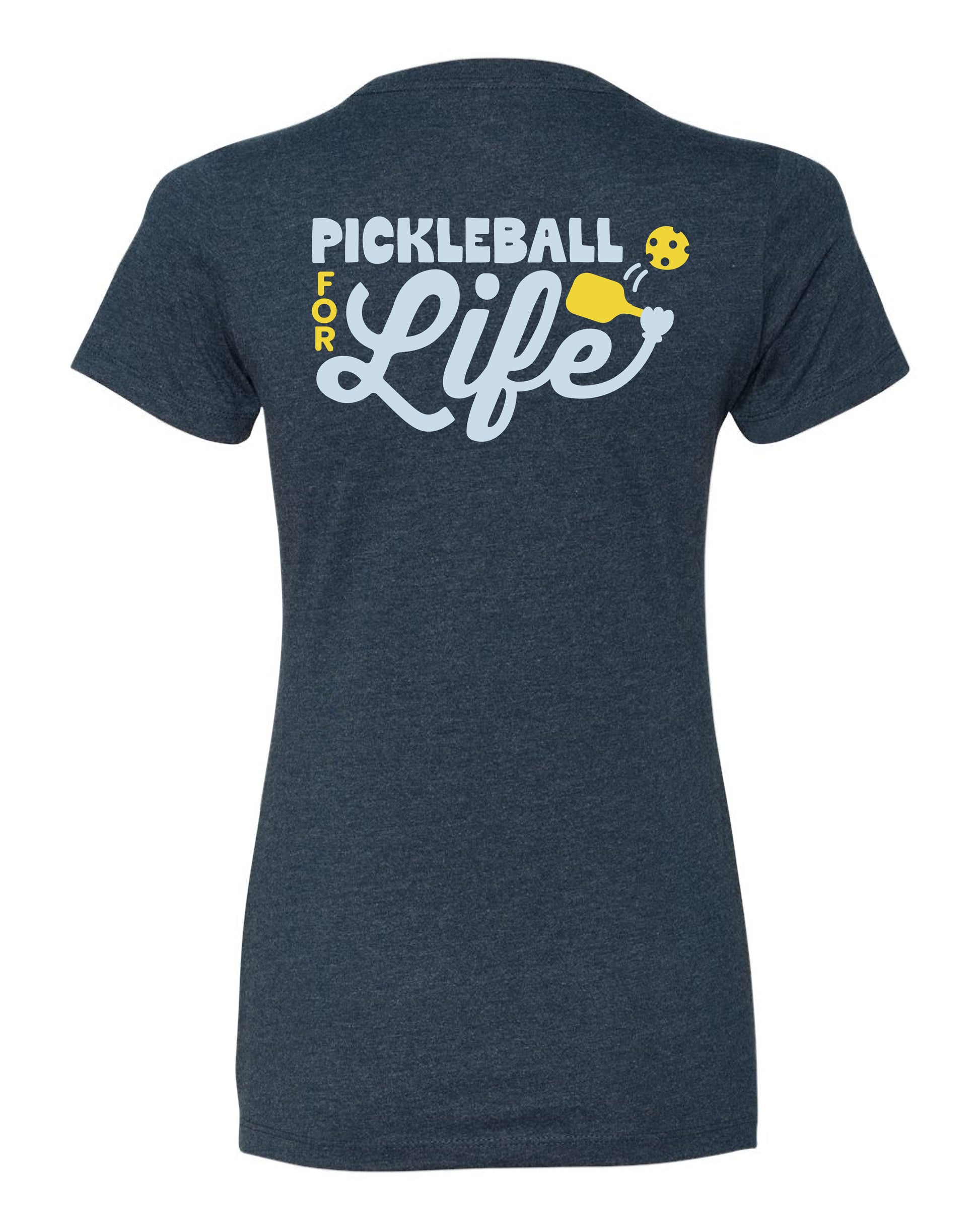 Pickleball for Life Logo: Women's T-Shirt - Midnight Navy