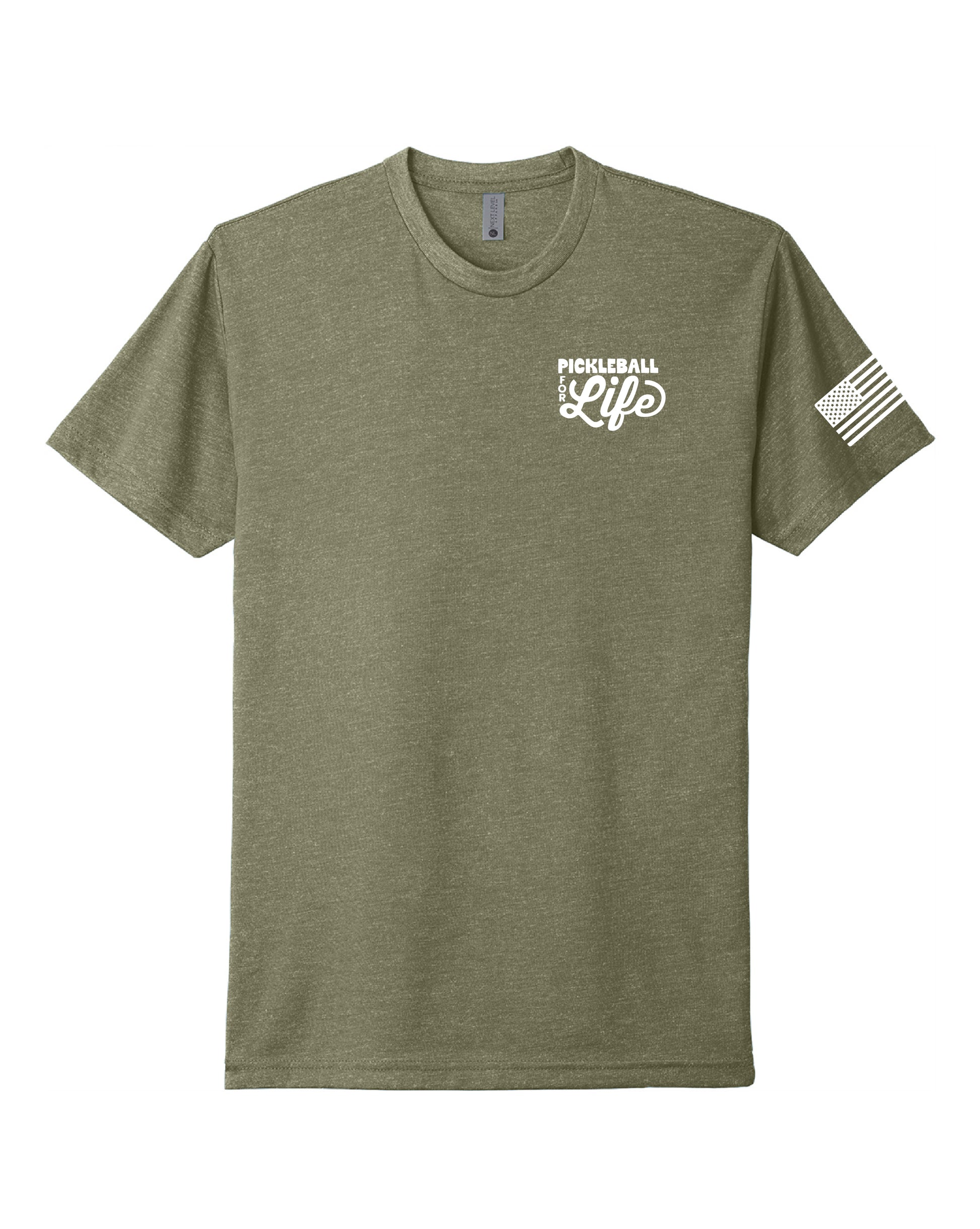 USA Military Pickleball Short Sleeve Crew - Olive Green
