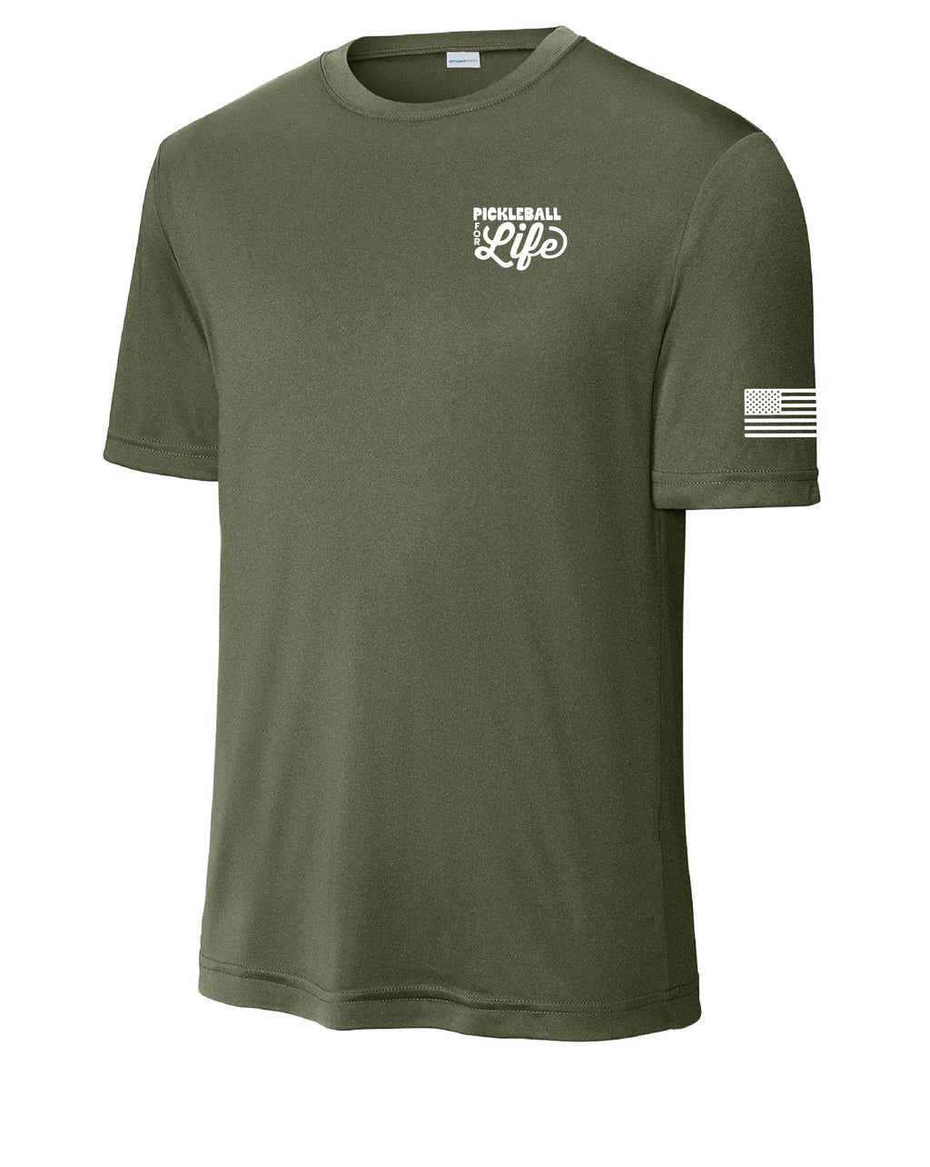 USA Military Pickleball Endurance Shirt - Olive Green