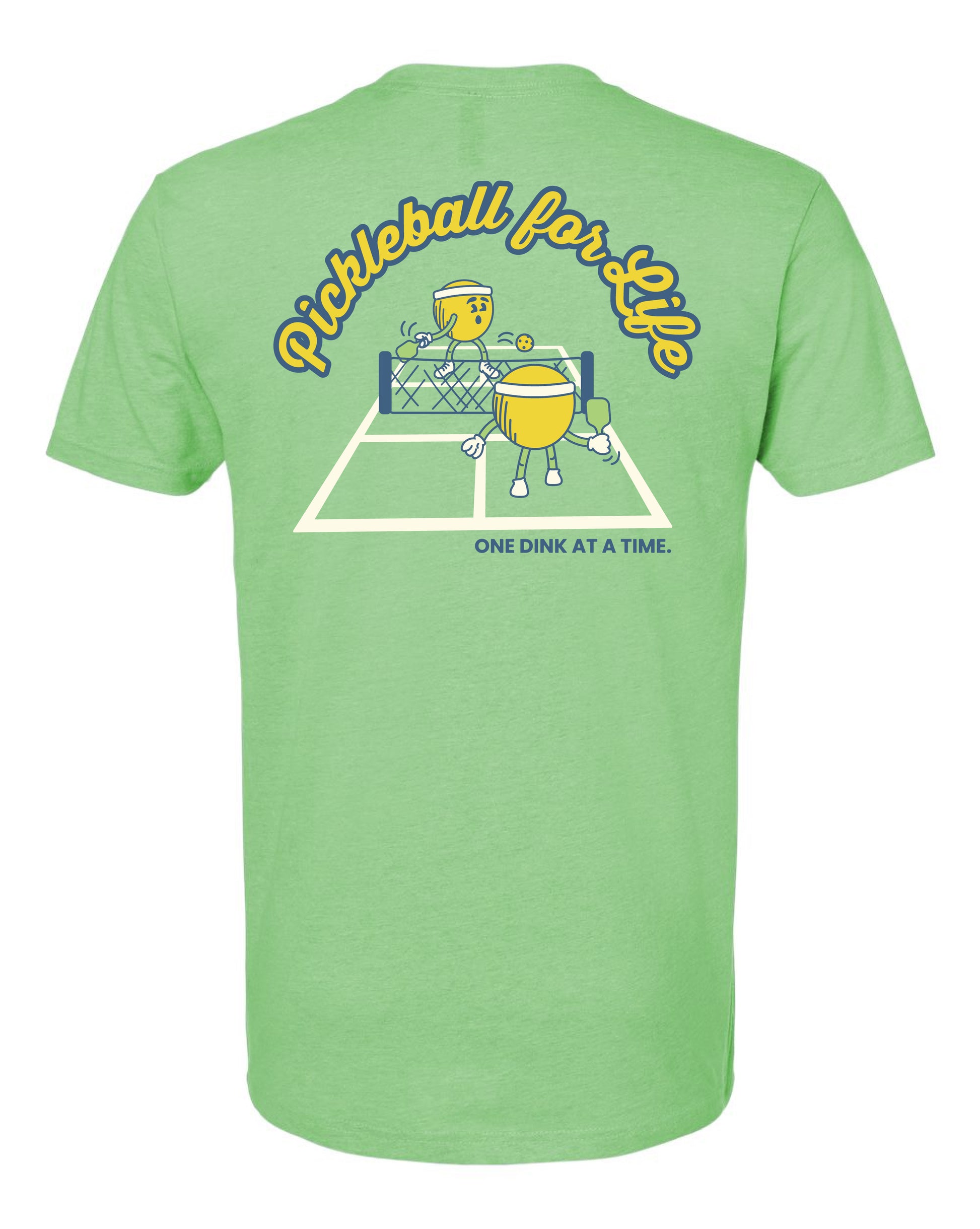 One Dink at a Time: Short Sleeve Crew - Apple Green/Ice Blue