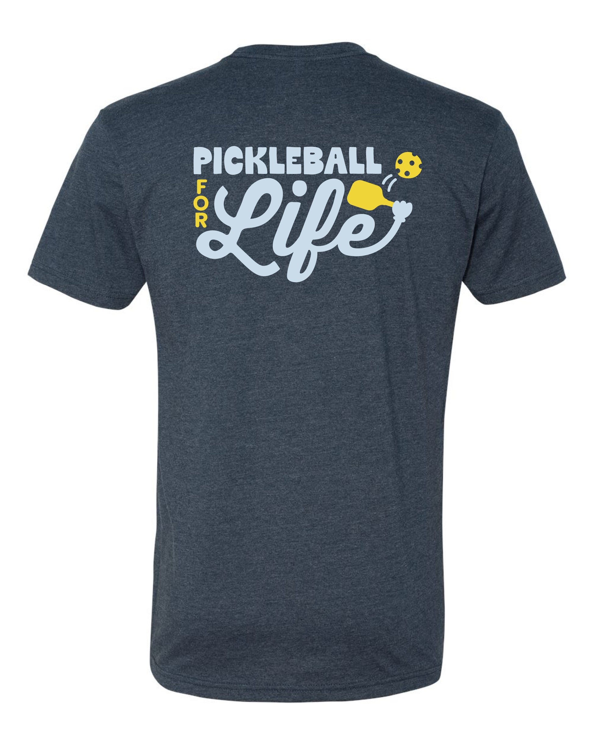 Pickleball for Life Logo: Short Sleeve Crew Shirt - Midnight Navy