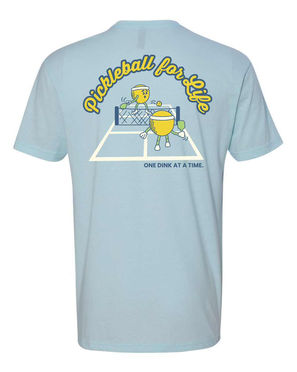 One Dink at a Time: Short Sleeve Crew - Apple Green/Ice Blue