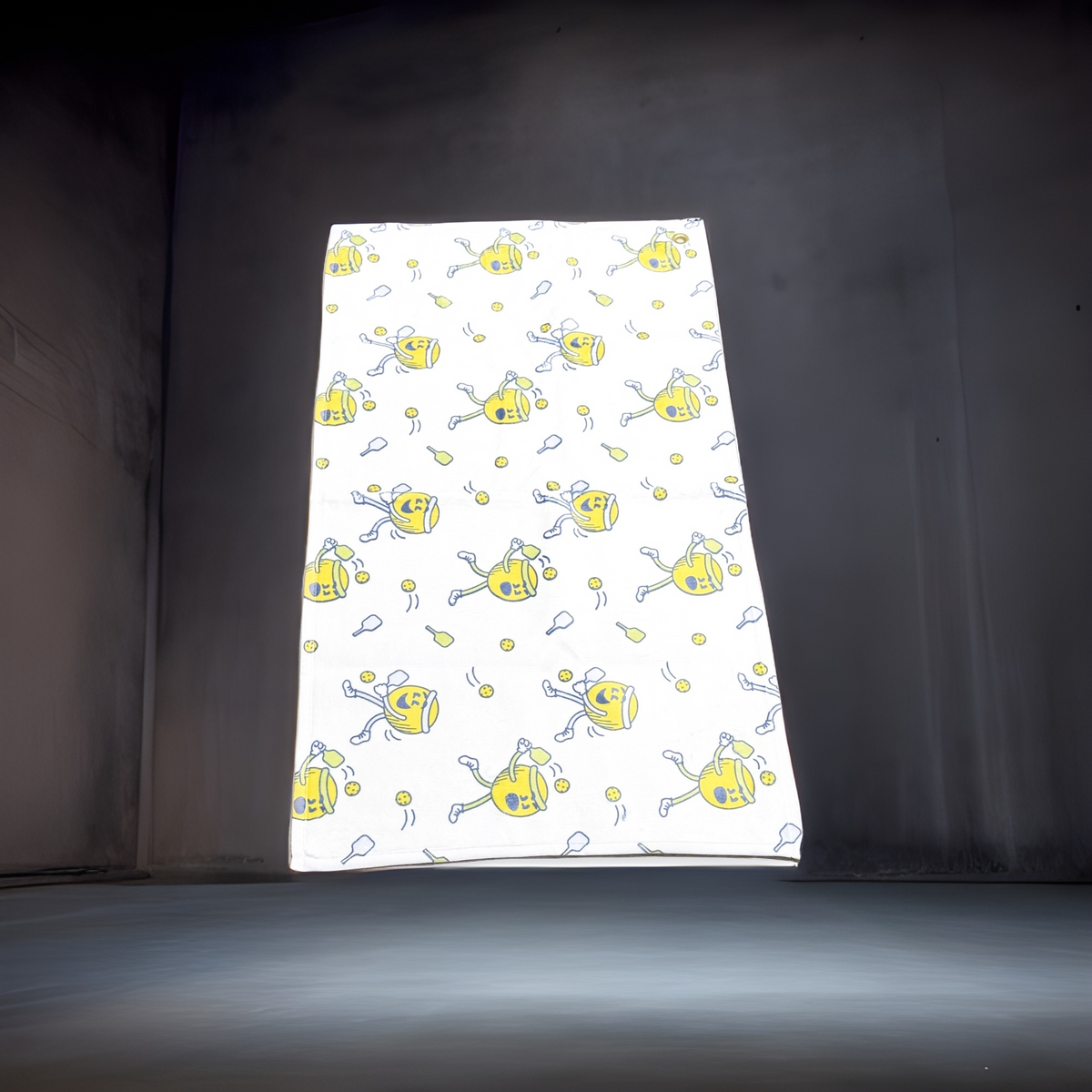 Pickleball Microfiber Towel with Grommet - Cream/White